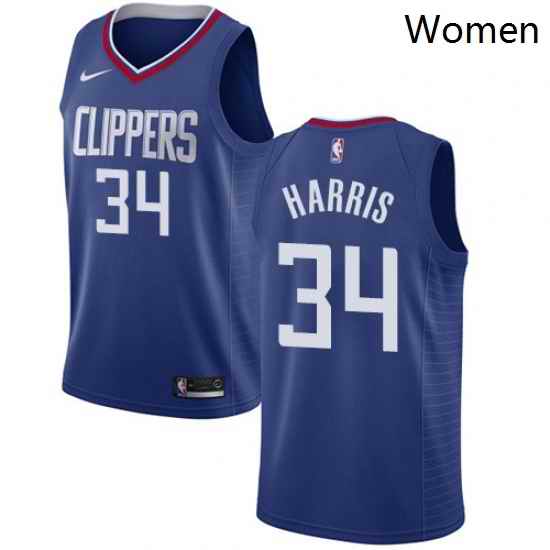 Womens Nike Los Angeles Clippers 34 Tobias Harris Swingman Blue Road NBA Jersey Icon Edition